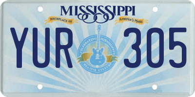 MS license plate YUR305