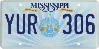 MS license plate YUR306