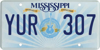 MS license plate YUR307