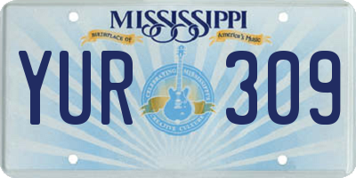 MS license plate YUR309