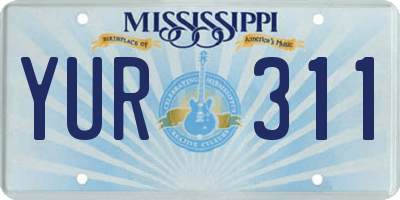 MS license plate YUR311