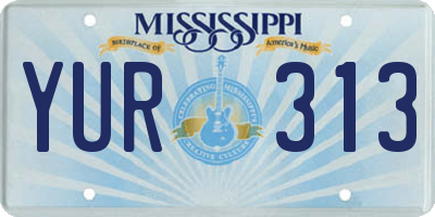 MS license plate YUR313