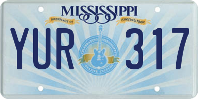 MS license plate YUR317