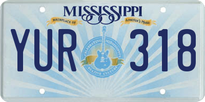 MS license plate YUR318
