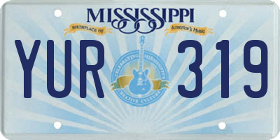MS license plate YUR319