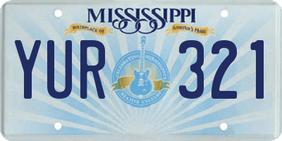 MS license plate YUR321