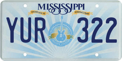 MS license plate YUR322