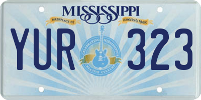 MS license plate YUR323
