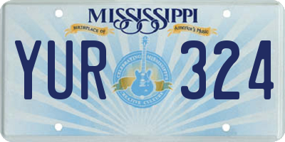 MS license plate YUR324