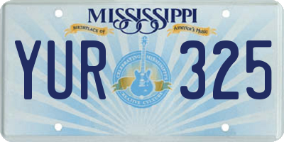 MS license plate YUR325