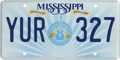MS license plate YUR327