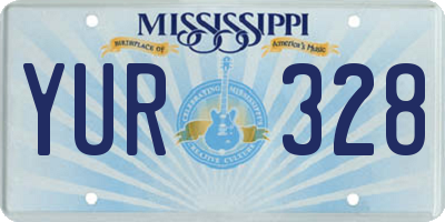 MS license plate YUR328
