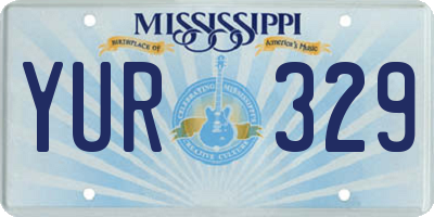 MS license plate YUR329