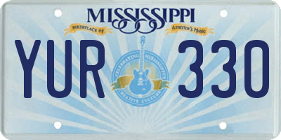 MS license plate YUR330