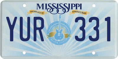 MS license plate YUR331
