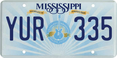 MS license plate YUR335
