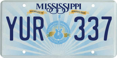 MS license plate YUR337