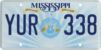 MS license plate YUR338