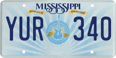 MS license plate YUR340