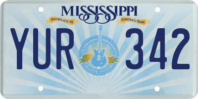 MS license plate YUR342