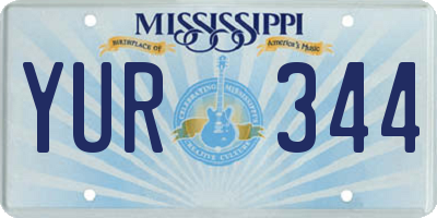 MS license plate YUR344