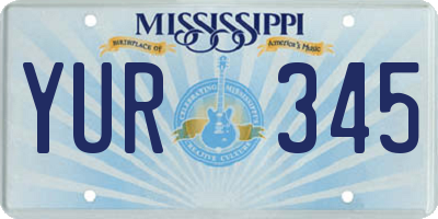 MS license plate YUR345