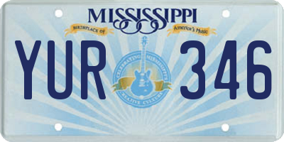 MS license plate YUR346
