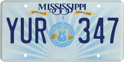 MS license plate YUR347