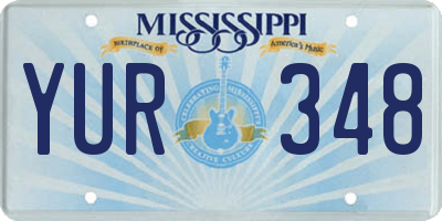 MS license plate YUR348