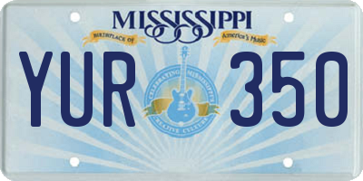 MS license plate YUR350