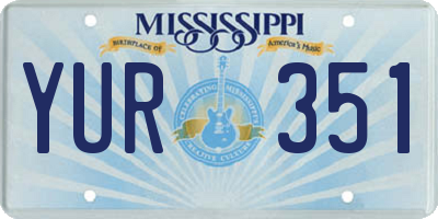 MS license plate YUR351