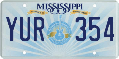 MS license plate YUR354