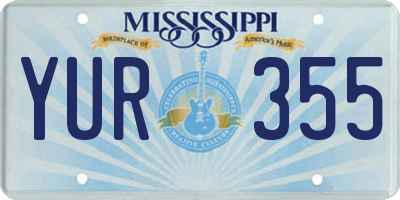MS license plate YUR355