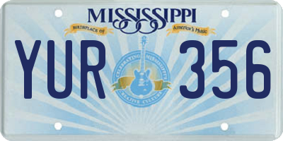 MS license plate YUR356