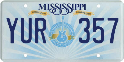 MS license plate YUR357