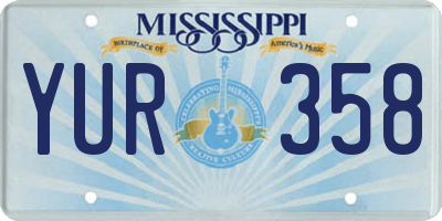 MS license plate YUR358