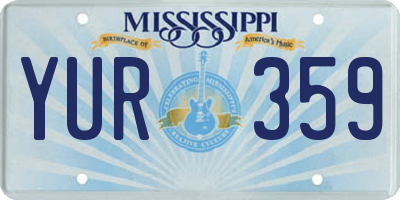 MS license plate YUR359