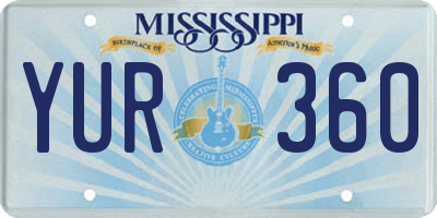 MS license plate YUR360