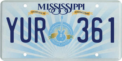 MS license plate YUR361