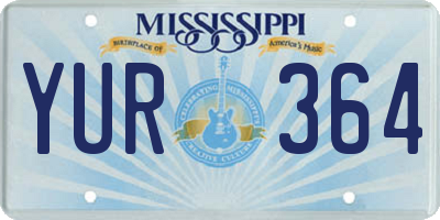 MS license plate YUR364