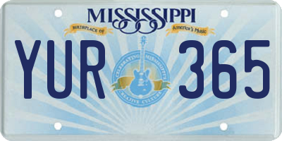 MS license plate YUR365