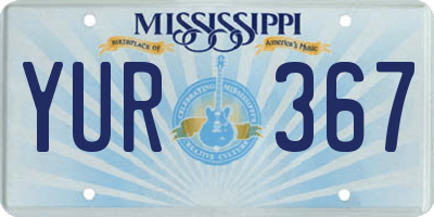MS license plate YUR367