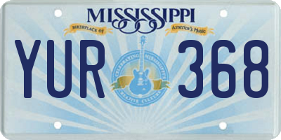 MS license plate YUR368