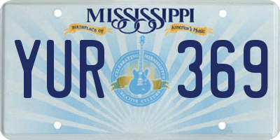 MS license plate YUR369