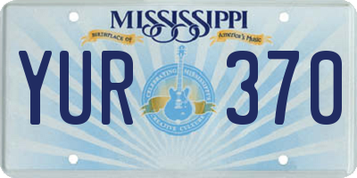 MS license plate YUR370