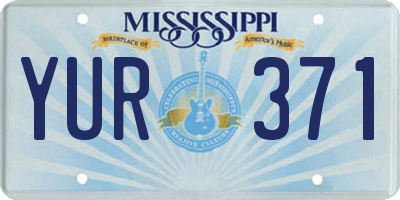 MS license plate YUR371