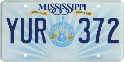 MS license plate YUR372