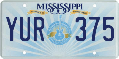 MS license plate YUR375