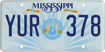 MS license plate YUR378