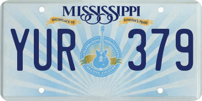 MS license plate YUR379